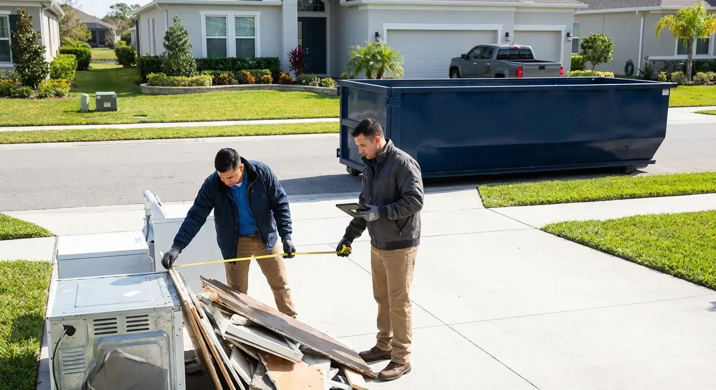 Concrete dumpster rental delivery truck in Ceres, CA